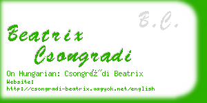 beatrix csongradi business card